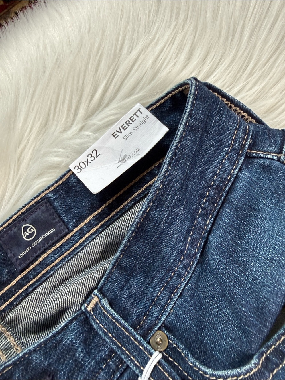 AG Everett Slim Straight Jeans Oxford Blue NWT 30x32 - Picture 4 of 6